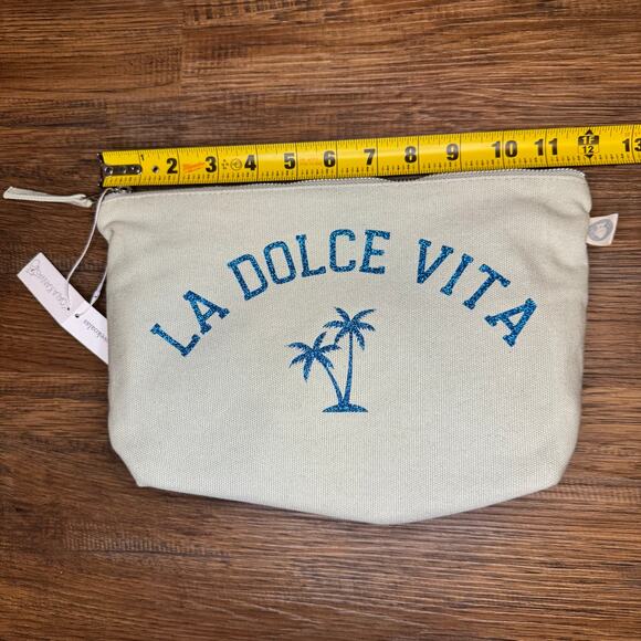 La Dolce Vida canvas clutch makeup bag Quilted Koala Seaglass Green Clutch - Picture 9 of 9